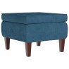 Tabouret avec pieds en bois Bleu Velours 