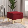 Tabouret avec pieds en bois Rouge bordeaux Tissu 