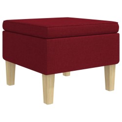Tabouret avec pieds en bois Rouge bordeaux Tissu 