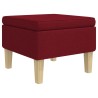 Tabouret avec pieds en bois Rouge bordeaux Tissu 