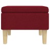 Tabouret avec pieds en bois Rouge bordeaux Tissu 