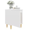 Table de chevet avec pieds en bois massif Blanc 40x30x50 cm 