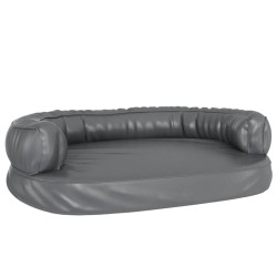 Lit pour chien ergonomique Mousse Gris 88x65 cm Similicuir 