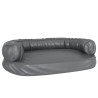 Lit pour chien ergonomique Mousse Gris 88x65 cm Similicuir 