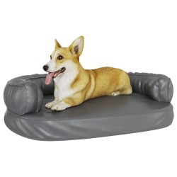 Lit pour chien ergonomique Mousse Gris 88x65 cm Similicuir 