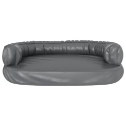 Lit pour chien ergonomique Mousse Gris 88x65 cm Similicuir 