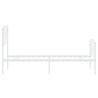 Cadre de lit métal sans matelas avec pied de lit blanc 75x190cm 