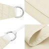 Voile de parasol tissu oxford carré 5x5 m crème 