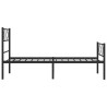 Cadre de lit métal sans matelas avec pied de lit noir 107x203cm 