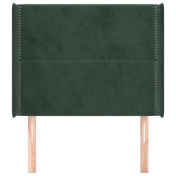 Tête de lit avec oreilles Vert foncé 93x16x118/128 cm Velours 