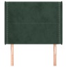 Tête de lit avec oreilles Vert foncé 93x16x118/128 cm Velours 