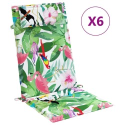Coussins de chaise à dossier haut lot de 6 multicolore 
