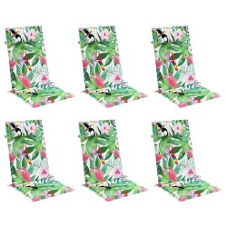 Coussins de chaise à dossier haut lot de 6 multicolore 