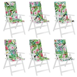 Coussins de chaise à dossier haut lot de 6 multicolore 
