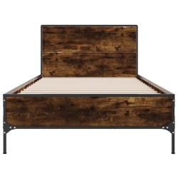 Cadre de lit sans matelas chêne fumé 75x190 cm 