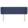 Tête de lit avec oreilles Bleu 147x23x78/88 cm Tissu 