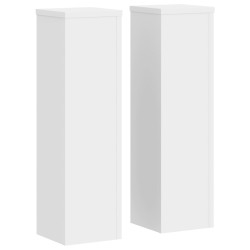 Supports pour plantes 2 pcs blanc 17x17x60 cm bois d'ingénierie 