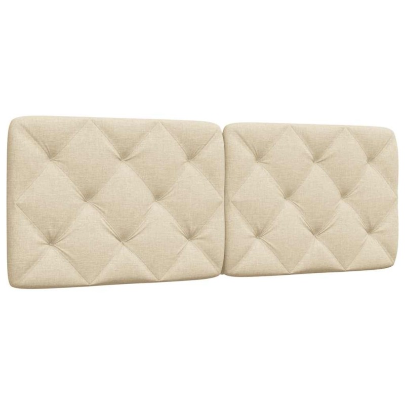 Coussin de tête de lit crème 120 cm tissu 