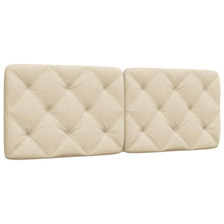 Coussin de tête de lit crème 120 cm tissu 