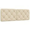 Coussin de tête de lit crème 120 cm tissu 
