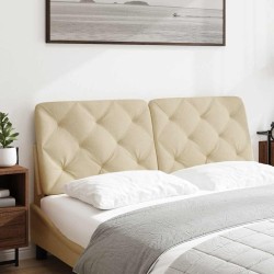 Coussin de tête de lit crème 120 cm tissu 