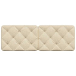 Coussin de tête de lit crème 120 cm tissu 