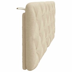 Coussin de tête de lit crème 120 cm tissu 