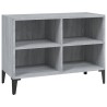Meuble TV avec pieds en métal Sonoma gris 69,5x30x50 cm 