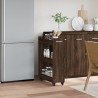 Armoire avec roues chêne marron 60x22x79 cm bois d'ingénierie 