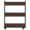 Armoire avec roues chêne marron 60x22x79 cm bois d'ingénierie 