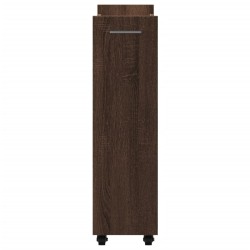 Armoire avec roues chêne marron 60x22x79 cm bois d'ingénierie 
