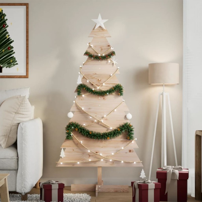 Arbre de Noël en bois pour décoration 150 cm bois massif de pin 