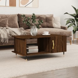 Table basse chêne marron 90x50x40 cm bois d'ingénierie 