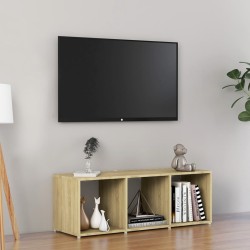 Meuble TV chêne sonoma 107x35x37 cm bois d’ingénierie 