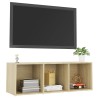 Meuble TV chêne sonoma 107x35x37 cm bois d’ingénierie 