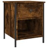 Table de chevet chêne fumé 40x42x50 cm bois d'ingénierie 