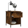 Table de chevet chêne fumé 40x42x50 cm bois d'ingénierie 