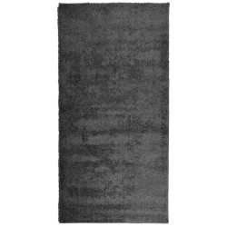Tapis shaggy PAMPLONA poils longs moderne anthracite 100x200 cm 