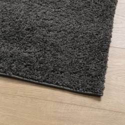 Tapis shaggy PAMPLONA poils longs moderne anthracite 100x200 cm 