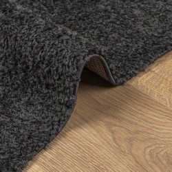 Tapis shaggy PAMPLONA poils longs moderne anthracite 100x200 cm 