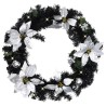 Couronne de Noël avec lumières LED Noir 60 cm PVC 
