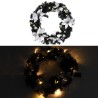 Couronne de Noël avec lumières LED Noir 60 cm PVC 