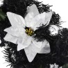 Couronne de Noël avec lumières LED Noir 60 cm PVC 