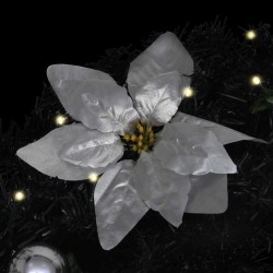 Couronne de Noël avec lumières LED Noir 60 cm PVC 