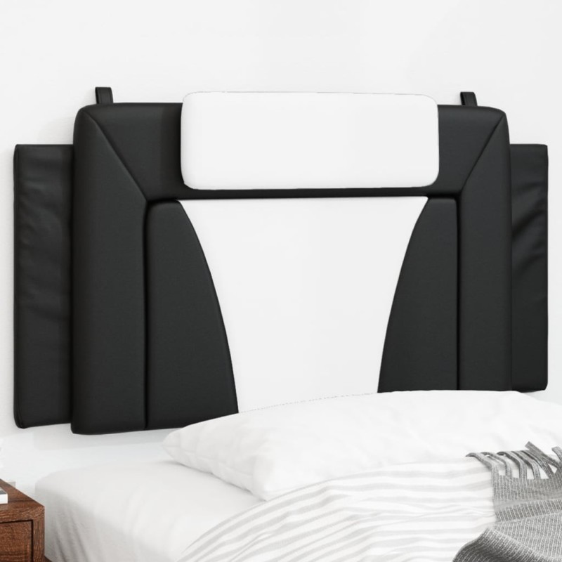Coussin de tête de lit noir et blanc 100 cm similicuir 