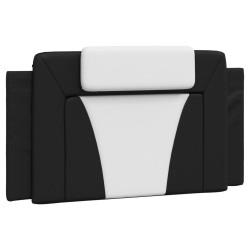 Coussin de tête de lit noir et blanc 100 cm similicuir 