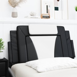 Coussin de tête de lit noir et blanc 100 cm similicuir 