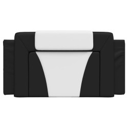 Coussin de tête de lit noir et blanc 100 cm similicuir 