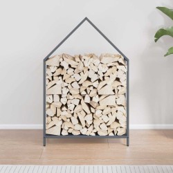 Portant de bois chauffage anthracite 60x25x90 cm 
