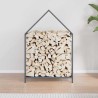 Portant de bois chauffage anthracite 60x25x90 cm 
